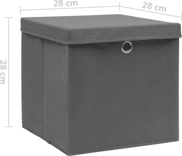 VidaXL Úložné boxy 4 ks netkaná textilie 28 x 28 x 28 cm [325188] Barva: žlutá s víky
