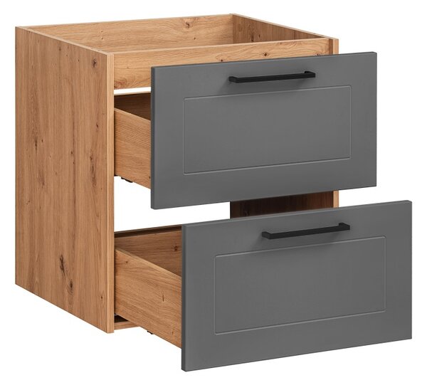 Comad Koupelnová skříňka pod umyvadlo Madera Grey 60 grafit/dub artisan