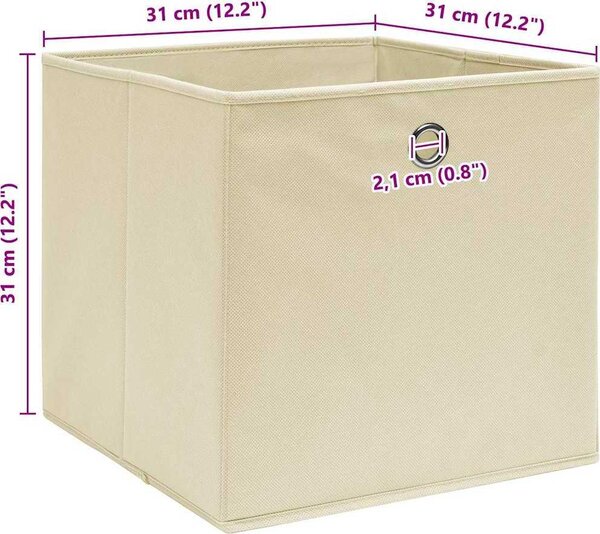 VidaXL Úložné boxy s víky 10 ks bledě modré 32 x 32 x 32 cm textil [288352] Barva: bílá bez vík