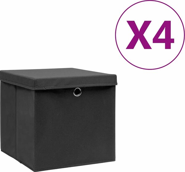 VidaXL Úložné boxy 4 ks netkaná textilie 28 x 28 x 28 cm [325188] Barva: žlutá s víky
