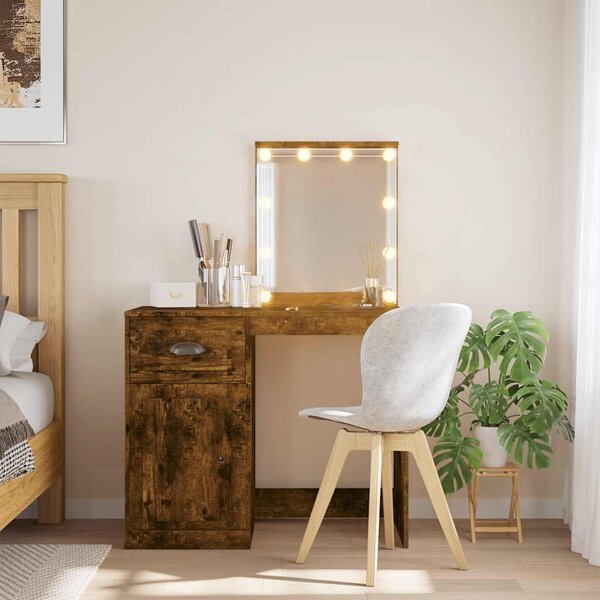 VidaXL Toaletní stolek s LED osvětlením 90 x 42 x 132,5 cm [834977] Barva: Betonová šedá