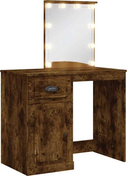 VidaXL Toaletní stolek s LED osvětlením 90 x 42 x 132,5 cm [834977] Barva: Betonová šedá