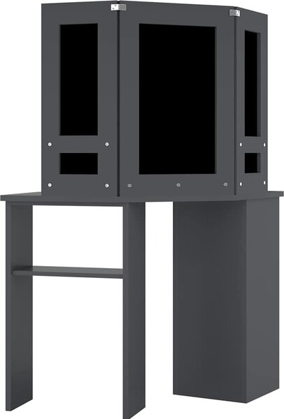 VidaXL Rohový toaletní stolek s LED světlem 111 x 54 x 141,5 cm [326535] Barva: Černá