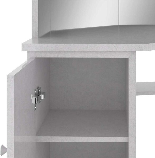 VidaXL Rohový toaletní stolek s LED světlem 111 x 54 x 141,5 cm [326535] Barva: Černá