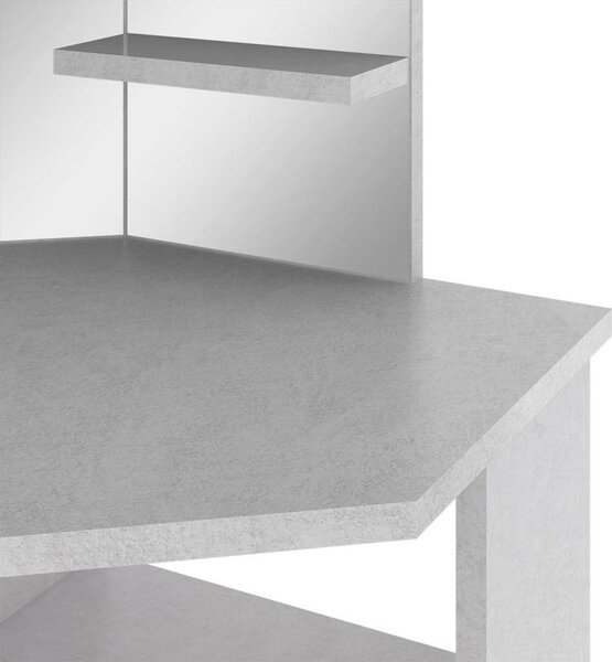 VidaXL Rohový toaletní stolek s LED světlem 111 x 54 x 141,5 cm [326535] Barva: Černá