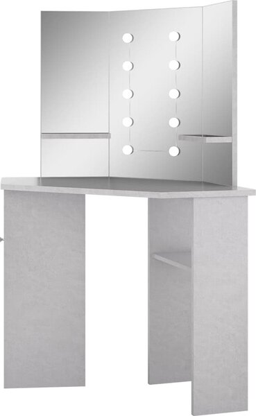 VidaXL Rohový toaletní stolek s LED světlem 111 x 54 x 141,5 cm [326535] Barva: Černá