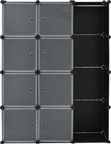 VidaXL Modulární skříň s 9 přihrádkami 109x36,5x143 cm [240497] Barva: Černobílý