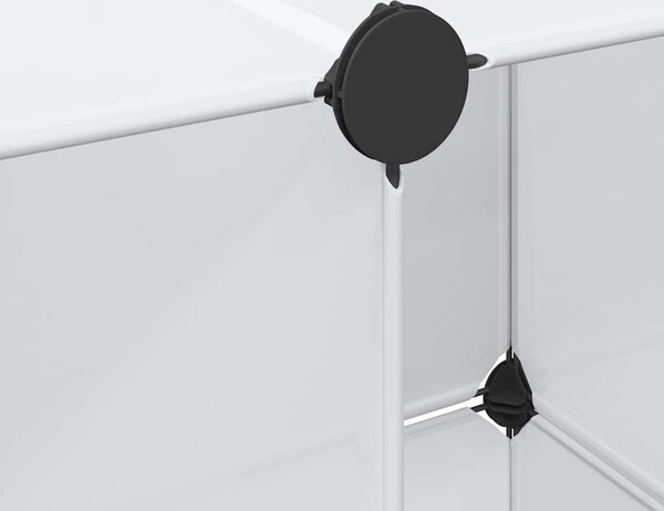 VidaXL Modulární skříň s 9 přihrádkami 109x36,5x143 cm [240497] Barva: Černobílý