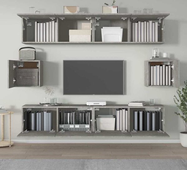 VidaXL 6dílný set TV skříněk kompozitní dřevo [3114361] Barva: Bílá