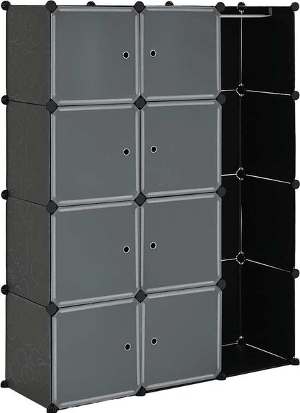 VidaXL Modulární skříň s 9 přihrádkami 109x36,5x143 cm [240497] Barva: Černobílý
