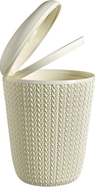 Bílý odpadkový koš do koupelny Curver Knit, 7 l