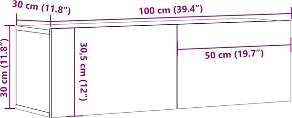 VidaXL TV stolek 100x30x30 cm kompozitní dřevo [801484] Barva: Bílá