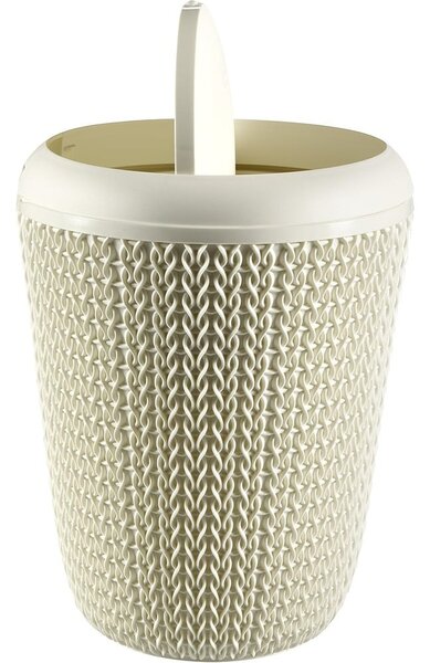 Bílý odpadkový koš do koupelny Curver Knit, 7 l