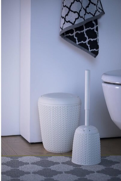 Bílý odpadkový koš do koupelny Curver Knit, 7 l