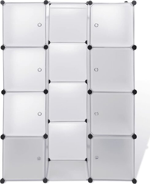 VidaXL Modulární skříň s 9 přihrádkami 109x36,5x143 cm [240497] Barva: Černobílý