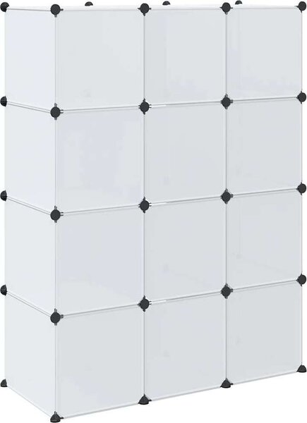 VidaXL Modulární skříň s 9 přihrádkami 109x36,5x143 cm [240497] Barva: Černobílý