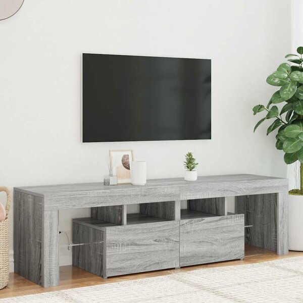 VidaXL TV skříňka s LED osvětlením 140 x 36,5 x 40 cm [804371] Barva: šedá sonoma