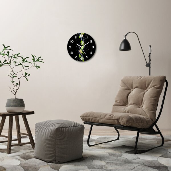 Skleněné hodiny na stěnu Kiwi a voda pl_zso_30_f_51417101
