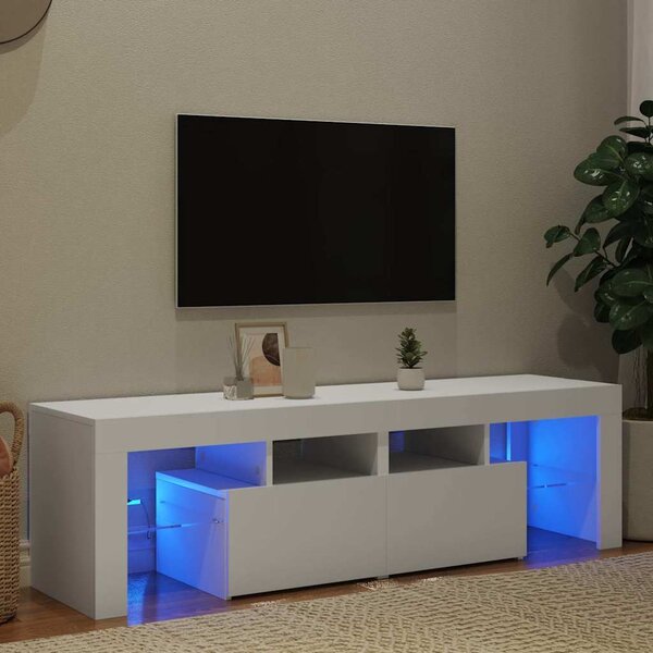 VidaXL TV skříňka s LED osvětlením 140 x 36,5 x 40 cm [804371] Barva: Bílá