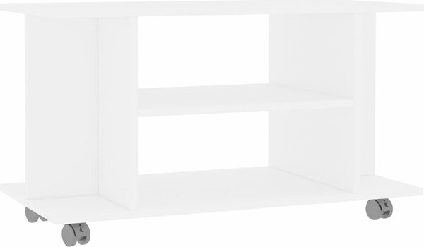 VidaXL TV stolek s kolečky 80 x 40 x 45 cm kompozitní dřevo [800193] Barva: Bílá