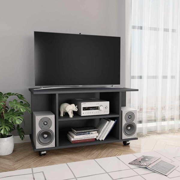 VidaXL TV stolek s kolečky 80 x 40 x 45 cm kompozitní dřevo [800193] Barva: Bílá