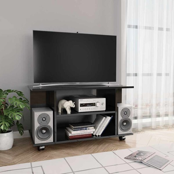 VidaXL TV stolek s kolečky 80 x 40 x 45 cm kompozitní dřevo [800193] Barva: Bílá