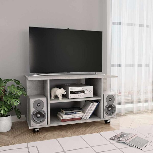 VidaXL TV stolek s kolečky 80 x 40 x 45 cm kompozitní dřevo [800193] Barva: Bílá