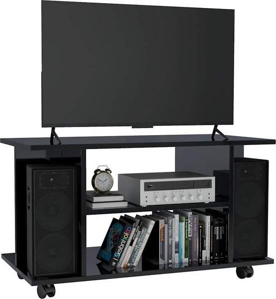 VidaXL TV stolek s kolečky 80 x 40 x 45 cm kompozitní dřevo [800193] Barva: Bílá