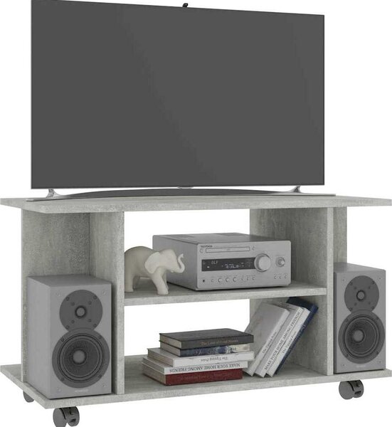 VidaXL TV stolek s kolečky 80 x 40 x 45 cm kompozitní dřevo [800193] Barva: Bílá