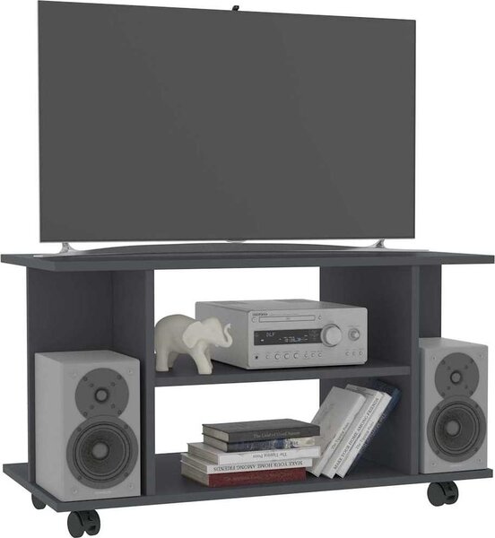 VidaXL TV stolek s kolečky 80 x 40 x 45 cm kompozitní dřevo [800193] Barva: Bílá