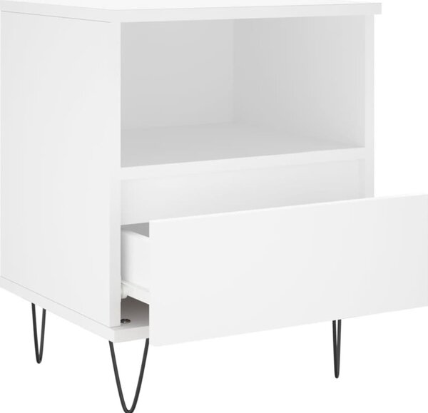 VidaXL Noční stolek 40 x 35 x 50 cm kompozitní dřevo [830620] Barva: Bílá