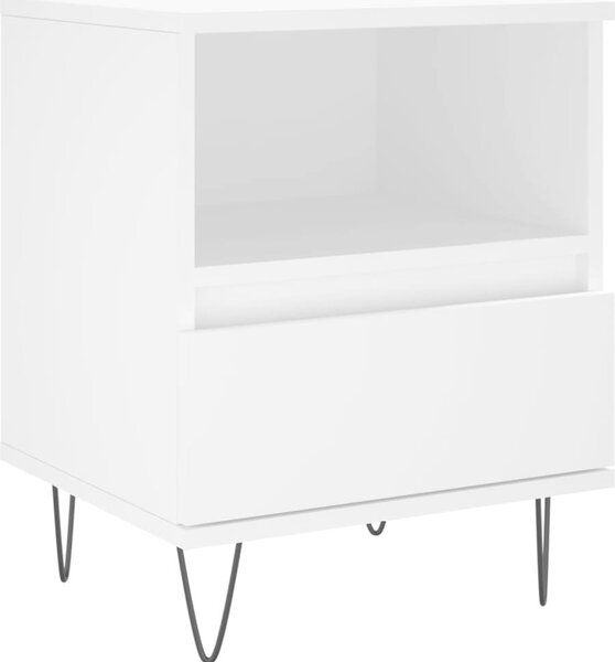 VidaXL Noční stolek 40 x 35 x 50 cm kompozitní dřevo [830620] Barva: Bílá