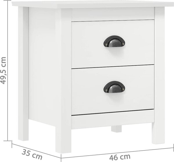 VidaXL Noční stolky Hill 2 ks 46x35x49,5 cm masivní borové dřevo [288907] Barva: Hnědá