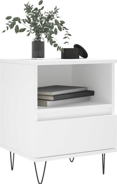 VidaXL Noční stolek 40 x 35 x 50 cm kompozitní dřevo [830620] Barva: Bílá