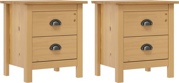 VidaXL Noční stolky Hill 2 ks 46x35x49,5 cm masivní borové dřevo [288907] Barva: Hnědá