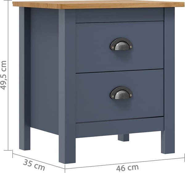 VidaXL Noční stolky Hill 2 ks 46x35x49,5 cm masivní borové dřevo [288907] Barva: Hnědá