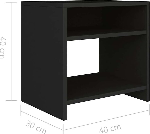 VidaXL Noční stolek 40 x 30 x 40 cm dřevotříska [800009] Barva: Černá