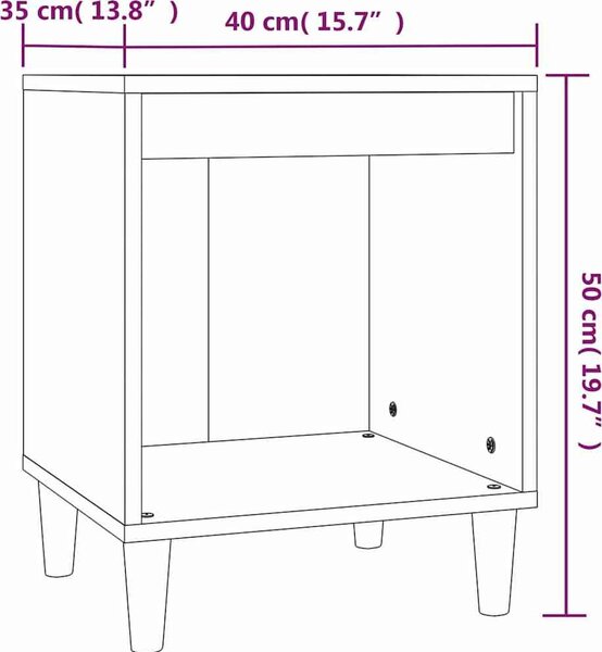VidaXL Noční stolek 40x35x50 cm [821862] Barva: Bílá