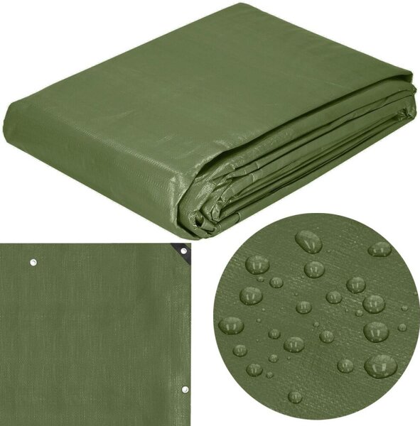 Krycí plachta s oky 4x5 m, 100g PE SPRINGOS GA21824 zelená