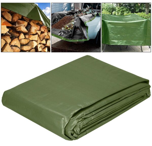 Krycí plachta s oky 4x5 m, 100g PE SPRINGOS GA21824 zelená