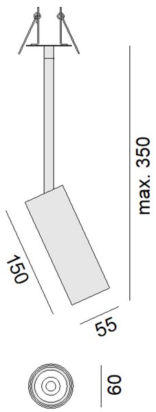 ZAHO Zapuštěné reflektorové LED svítidlo NOK RD1, 6W, v. 350 mm Barva: Bílá, Teplota světla: 3000K - teplá bílá, Stmívání, řízení: ON/OFF (bez stmívání)