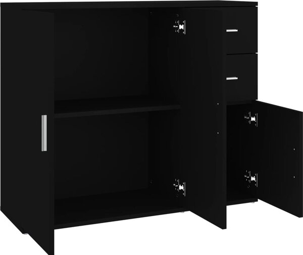 VidaXL Příborník 91 x 29,5 x 75 cm, konstrukční dřevo [823275] Barva: Černý dub