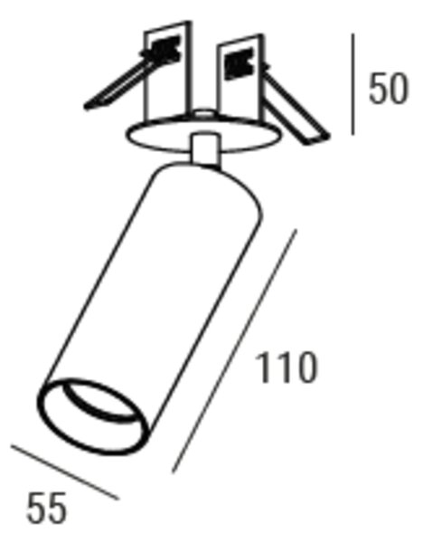 ZAHO Zapuštěné reflektorové LED svítidlo NOK RD2, 6W, v. 110 mm Barva: Bílá, Teplota světla: 3000K - teplá bílá, Stmívání, řízení: ON/OFF (bez stmívání)
