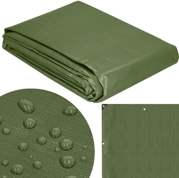 Krycí plachta s oky 4x5 m, 100g PE SPRINGOS GA21824 zelená