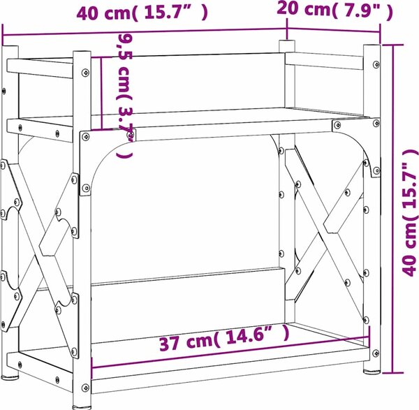 VidaXL Stojan na tiskárnu 40 x 20 x 40 cm Kompozitní dřevo [833994] Barva: Černý dub