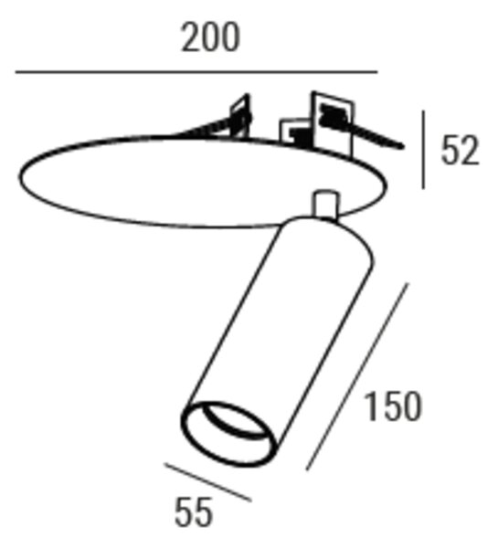 ZAHO Zapuštěné LED svítidlo MILS, 6W, v. 150 mm, 60° Barva: Černá, Teplota světla: 3000K - teplá bílá, Stmívání, řízení: ON/OFF (bez stmívání)