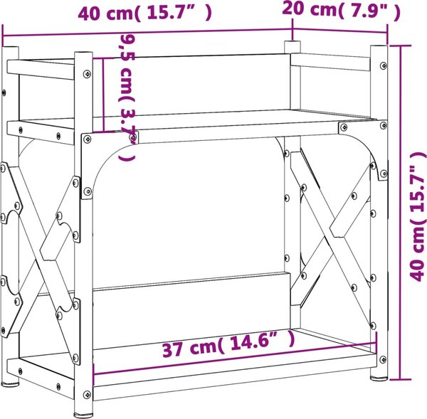 VidaXL Stojan na tiskárnu 40 x 20 x 40 cm Kompozitní dřevo [833994] Barva: Černý dub