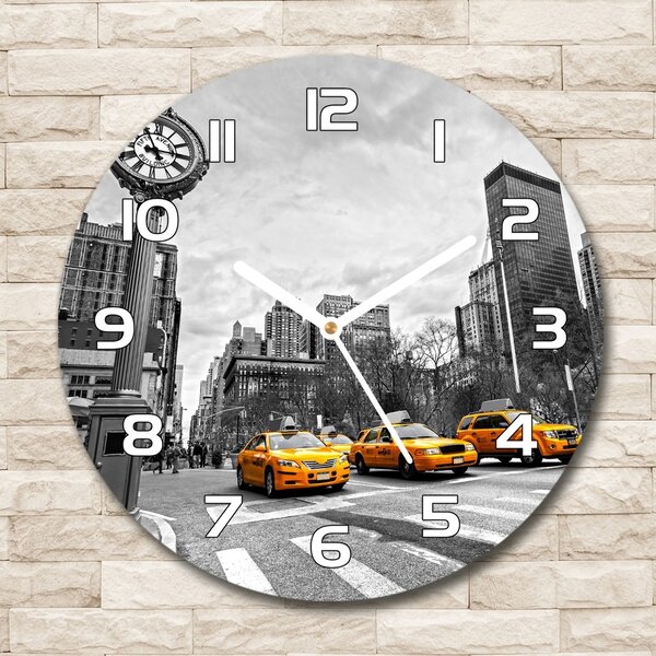 Skleněné hodiny kulaté Taxi New York pl_zso_30_f_58379614