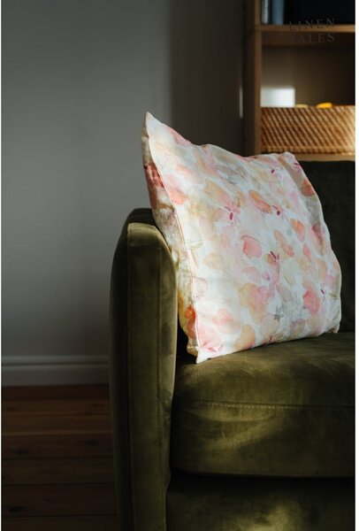 Lněný povlak na polštář 40x40 cm Floral – Linen Tales
