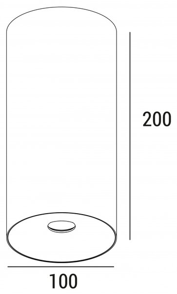 ZAHO Stropní LED svítidlo CAPS MD100, 10W, v. 200 mm, 60° Barva: Bílá, Teplota světla: 3000K - teplá bílá, Stmívání, řízení: ON/OFF (bez stmívání)